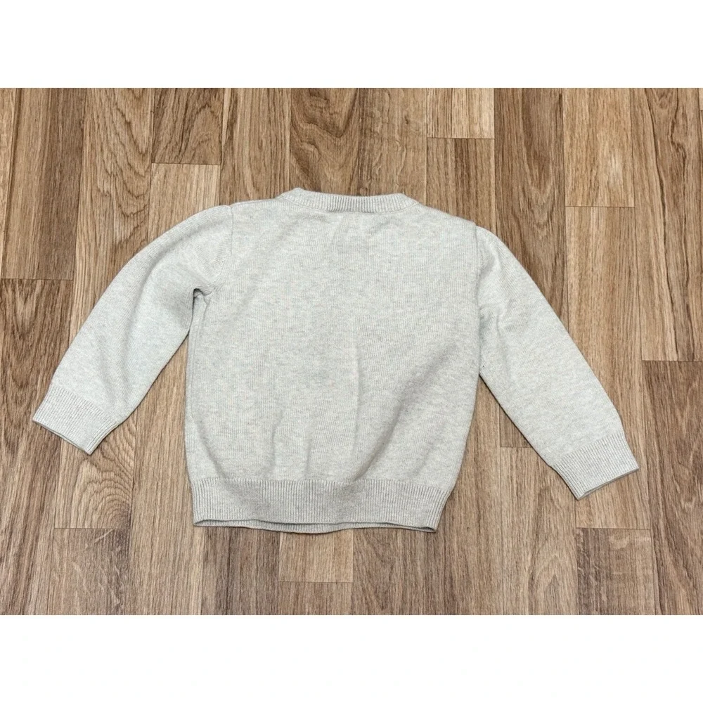 Baby Gap Disney Mickey Mouse‎ Intarsia Knit Cotton Sweater Grey 12-18 Months